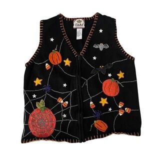 Tiara International Vintage Ugly Halloween Christmas Knit Sweater Vest |‎ Large